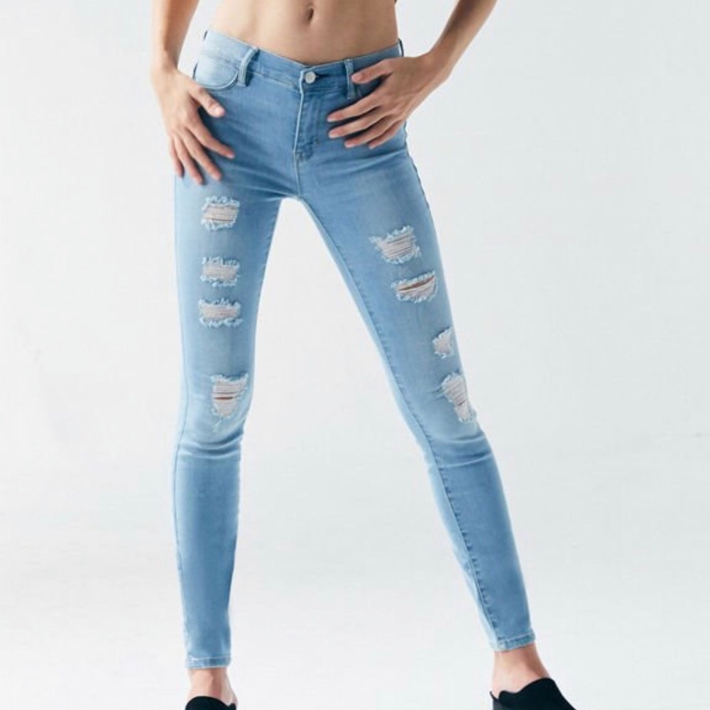 PacSun Mae Blue Perfect Fit Ripped Jeggings